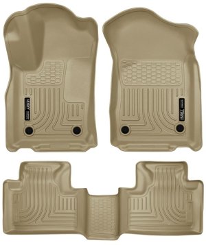 Dodge Durango Floor Liners - Front + Second Seat - Husky Liners - Weatherbeater - Tan - `16-`22 Dodge Durango Floor Liners - Front + Second Seat - Husky Liners - Weatherbeater - Tan - `16-`22